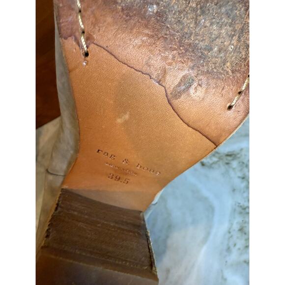 rag & bone Newbury Oiled Suede Heeled Bootie Boots Gray 9.5 - Picture 9 of 9